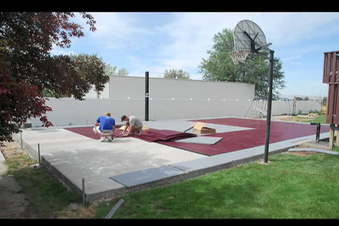 Backyard Basketball Courts Cost
 SnapSports Installs a Outdoor Basketball Court Home
