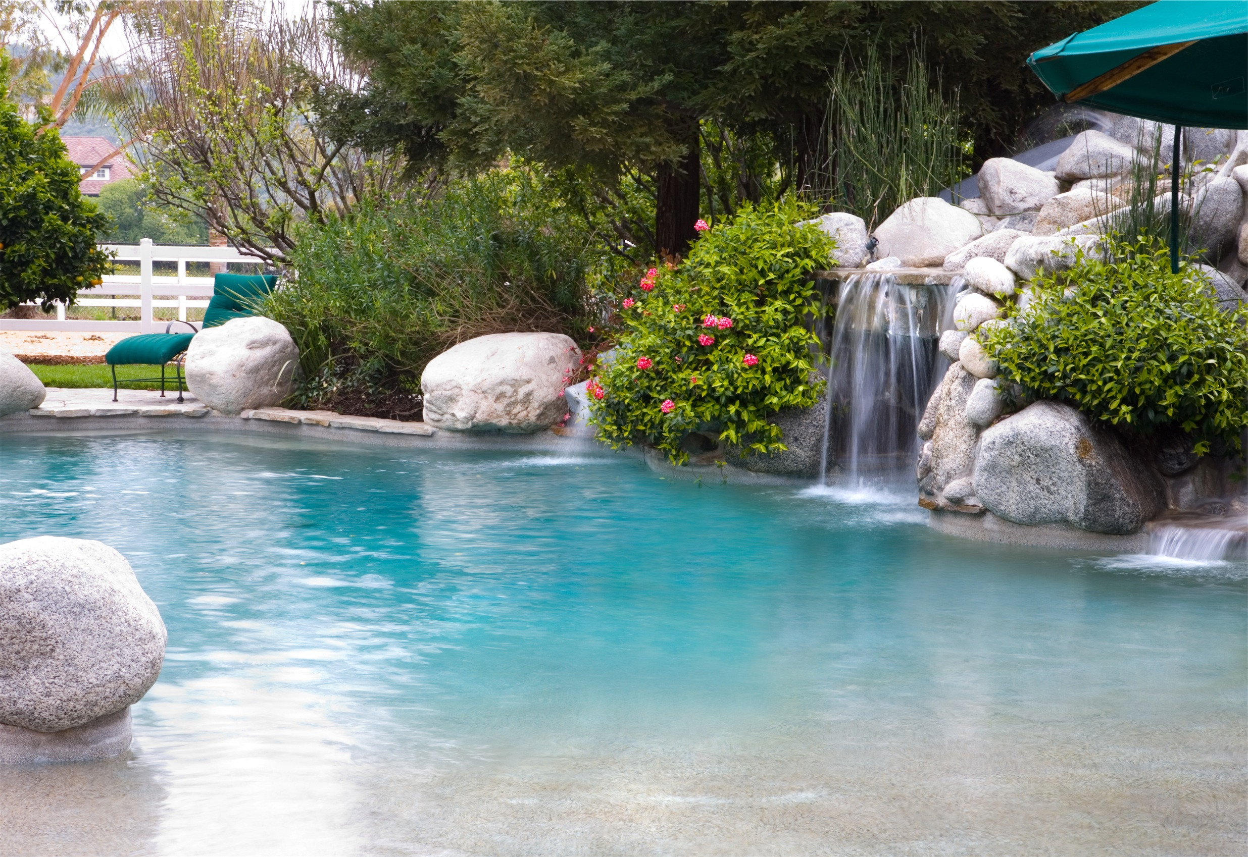 Backyard Beach Pool
 Pool Waterfall Kit Design – HomesFeed