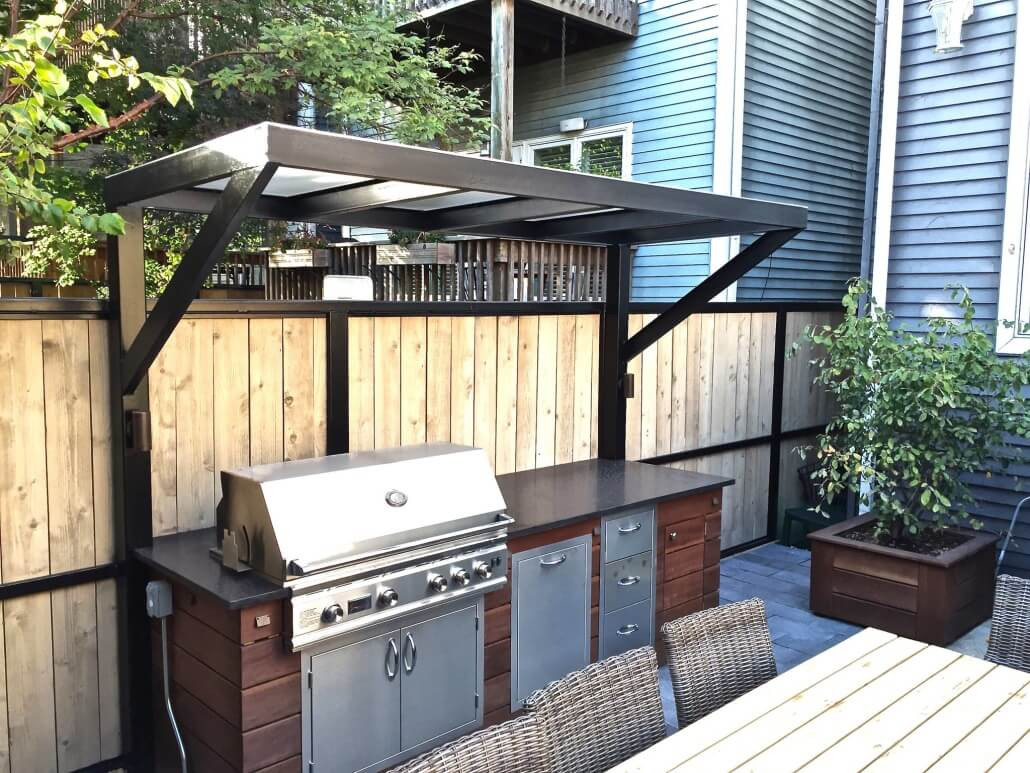 Backyard Built In Grill
 Patio With A Fireplace And A Gas Grill In Chicago