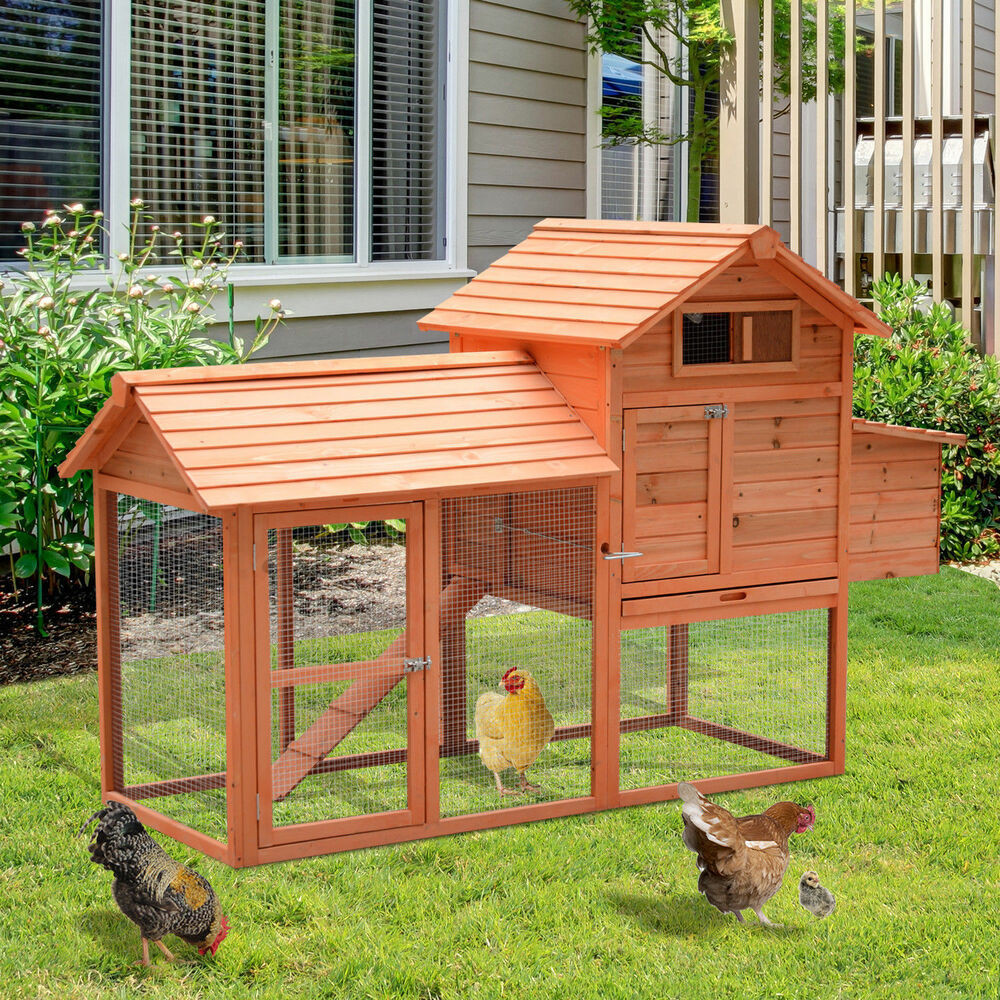 Backyard Chicken Supplies
 PawHut Deluxe Wood Chicken Coop Nesting Box Backyard