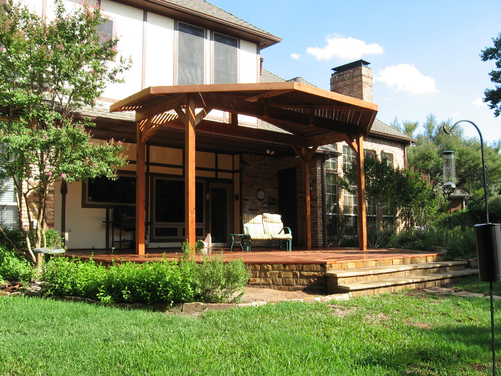 Backyard Covered Decks
 Redwood Deck with Patio Cover