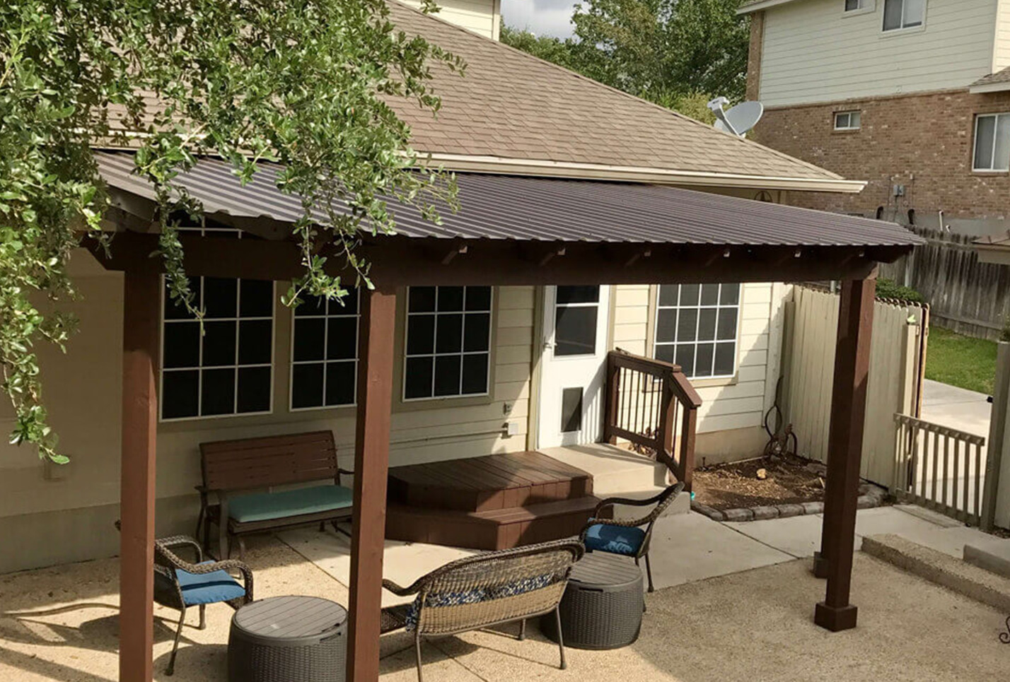 Backyard Covered Decks
 patio cover awning roof covered porch deck 3 The Dillon