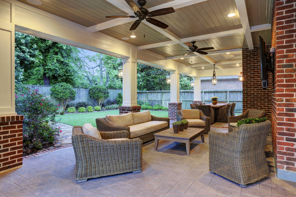 Backyard Covered Decks
 Traditional Patio Cover Spring Valley Houston Texas