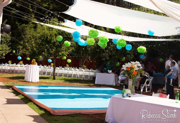 Backyard Dance Floor
 DIY ideas for a backyard wedding Rebecca Stark graphy