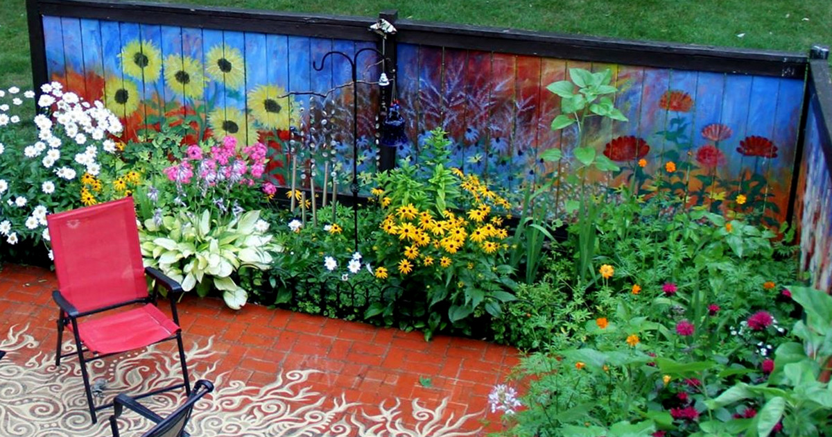 Backyard Fence Paint
 I Revived Our Old Garden Fence By Painting Vivid Flowers