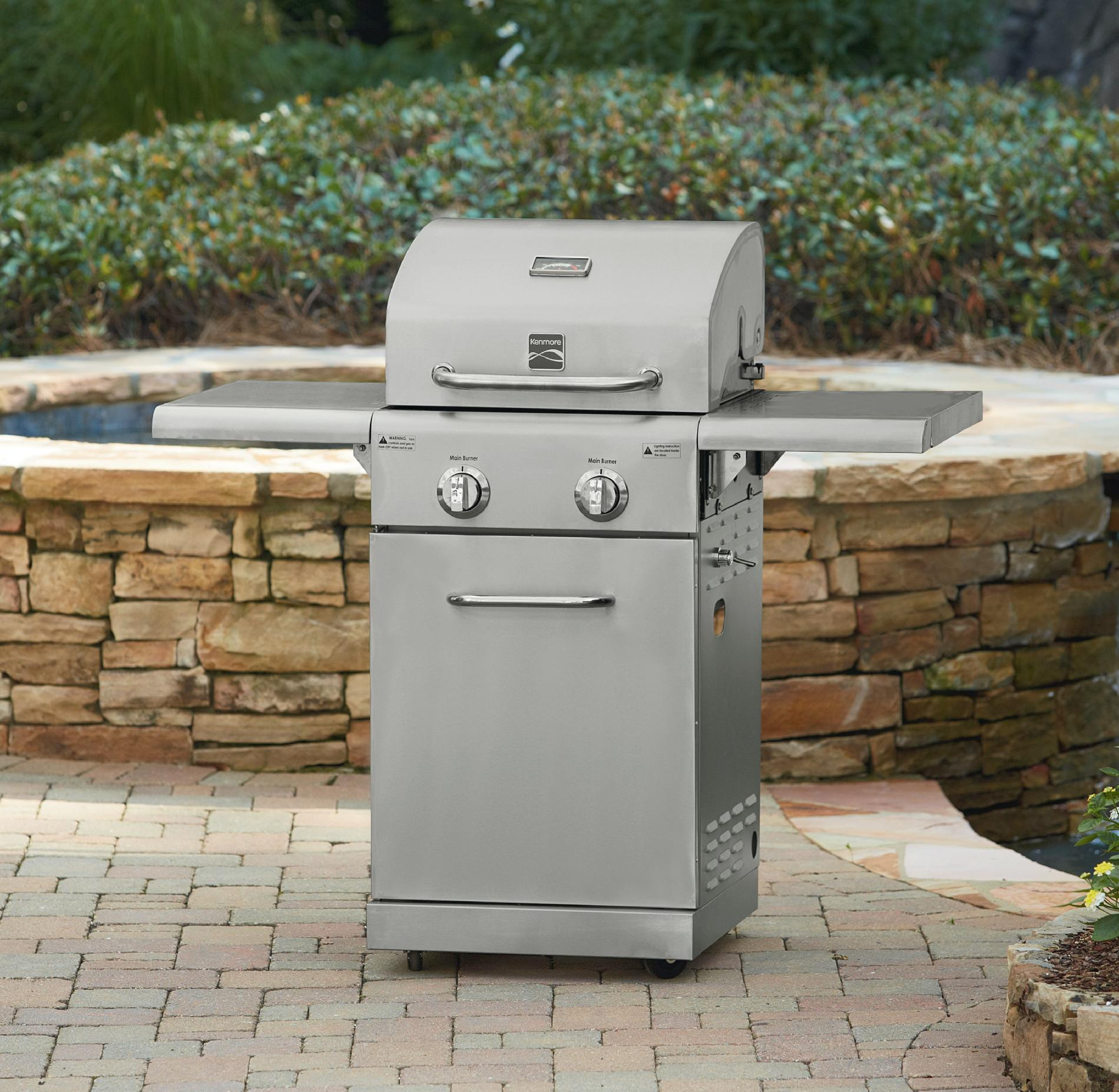 Backyard Gas Grill
 Kenmore 2 Burner Small Space Stainless Steel Gas Grill