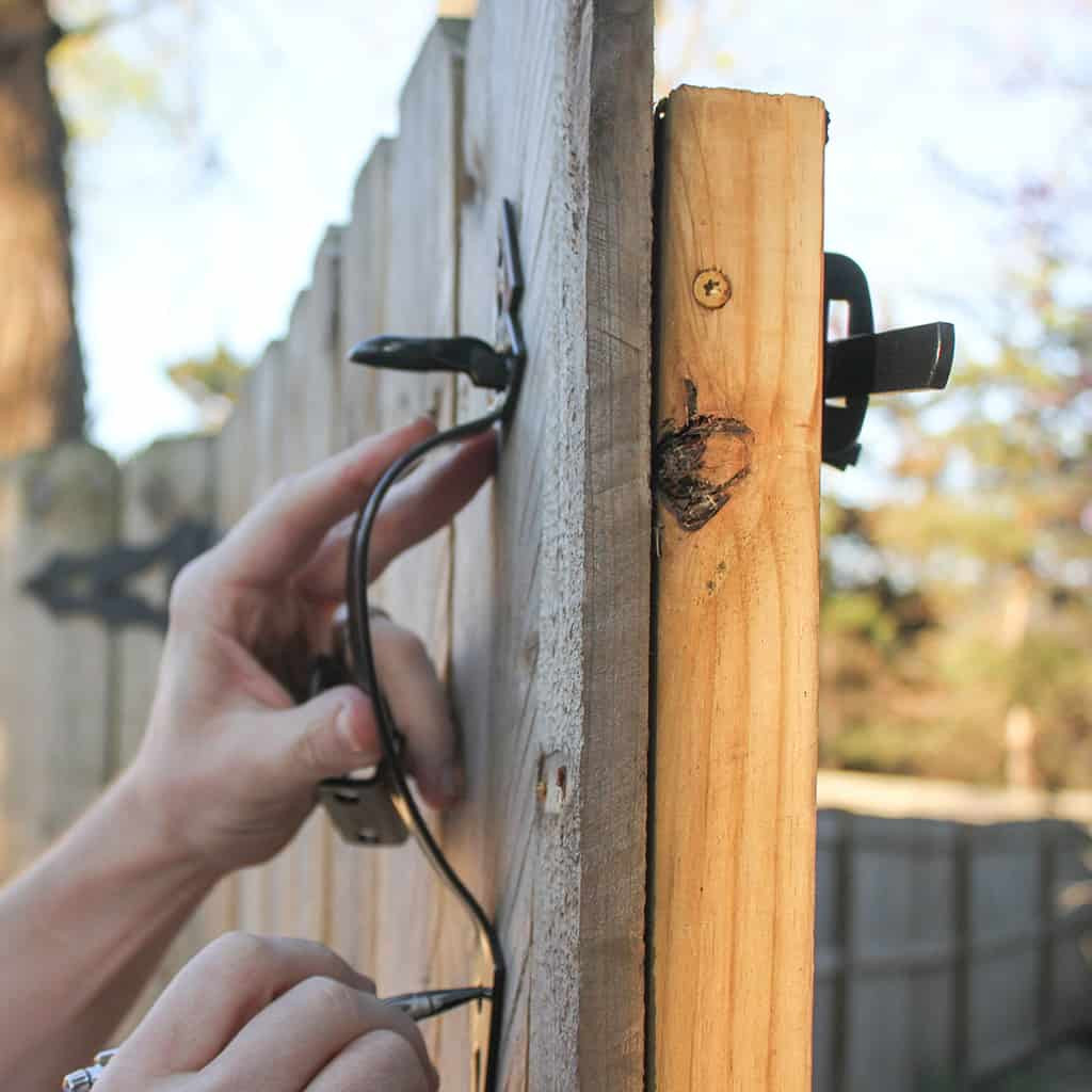 Backyard Gate Lock
 DIY tutorial install National Hardware gate latch giveaway