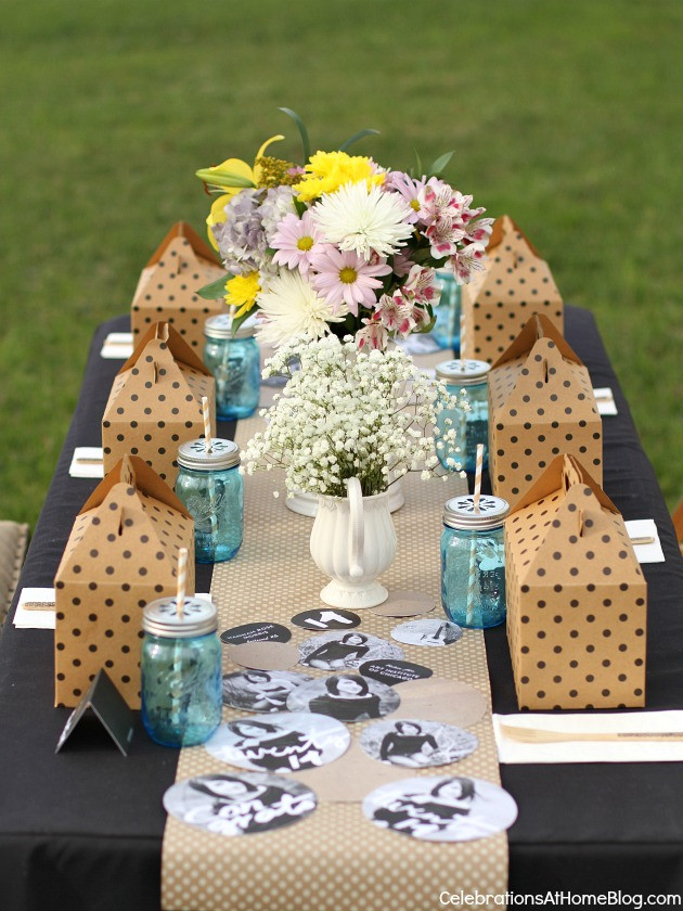 Backyard Graduation Party Ideas Pink And Black Gold Table Set Up
 Shabby Chic Graduation Party Ideas Celebrations at Home