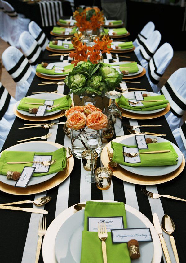 Backyard Graduation Party Ideas Pink And Black Gold Table Set Up
 Fresh & Sophisticated Dinner Party Black White & Gold
