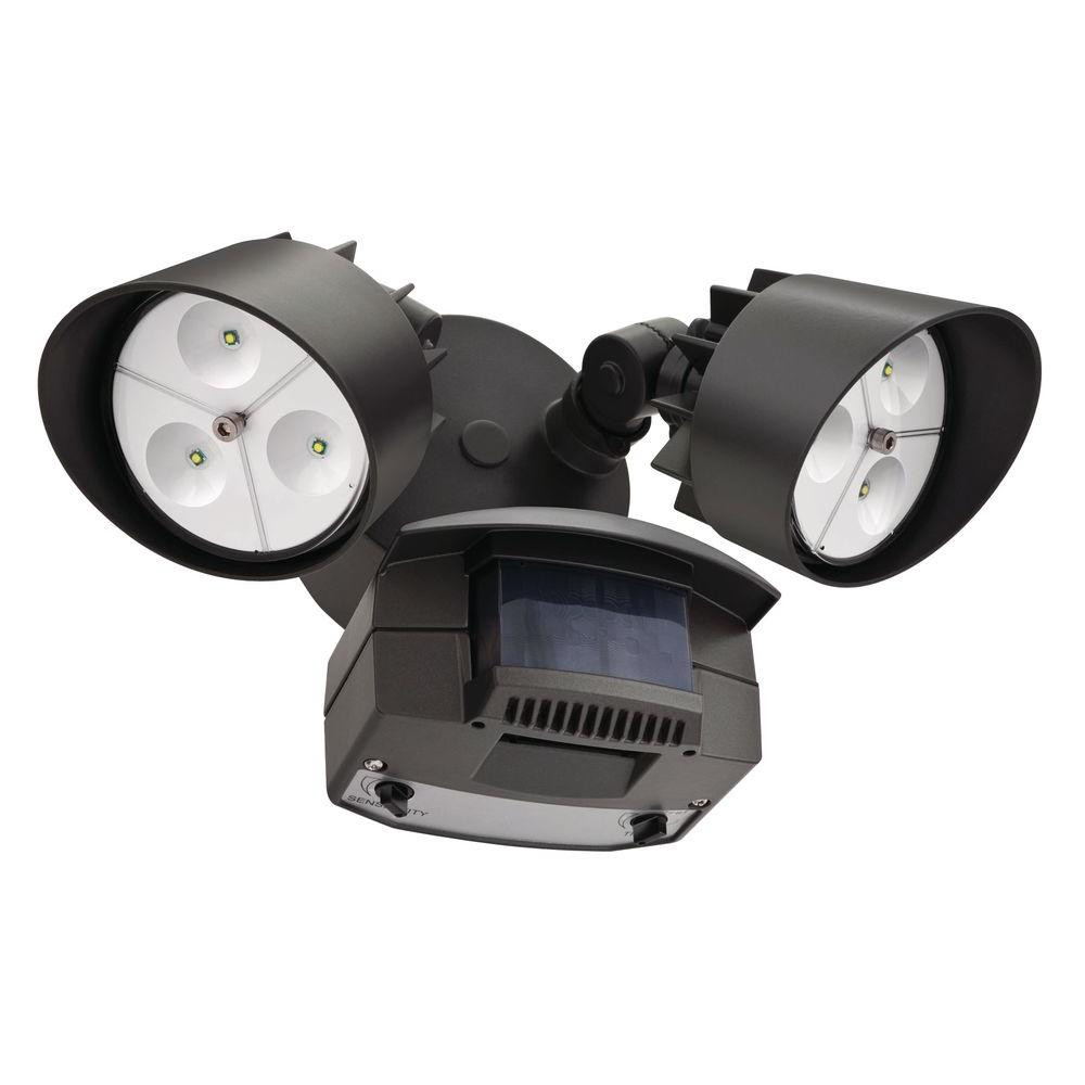 Backyard Led Flood Lights
 Lithonia Lighting Twin Head Bronze Motion Sensing Outdoor