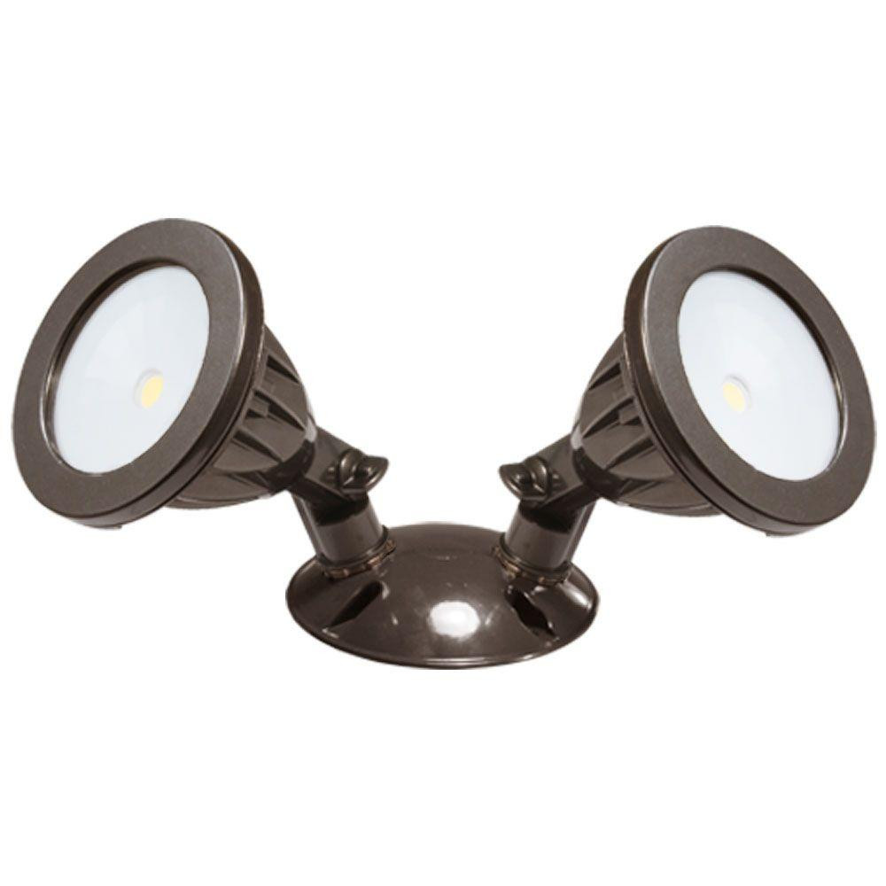 Backyard Led Flood Lights
 Irradiant 105° Bronze Double Head LED Outdoor Flood Light