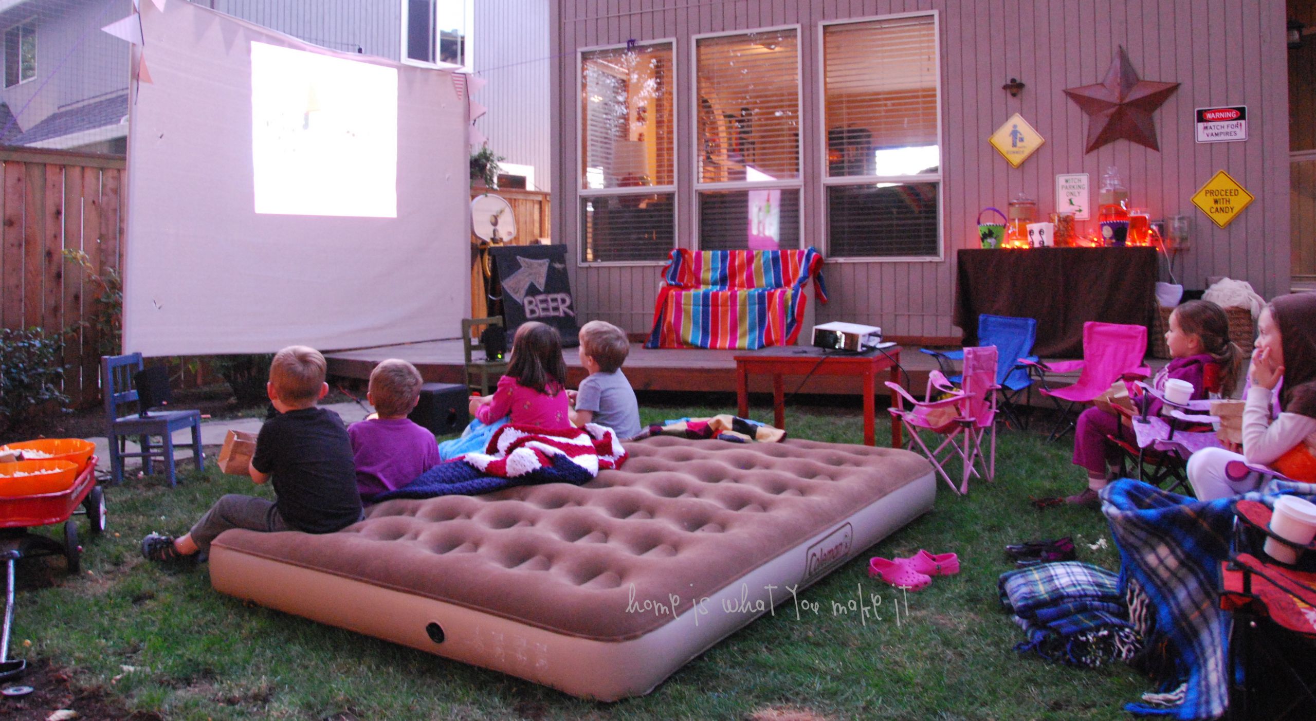 Backyard Movie Party Ideas
 fall backyard movie night – home is what you make it