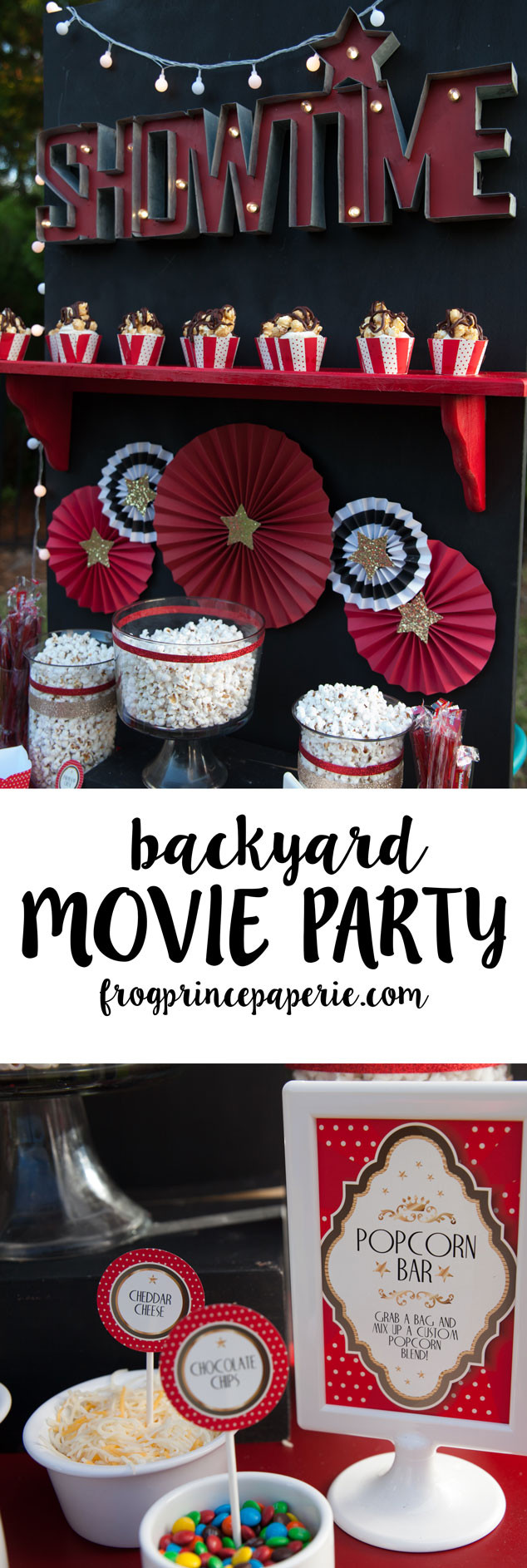 Backyard Movie Party Ideas
 Backyard Movie Party and Popcorn Bar Ideas