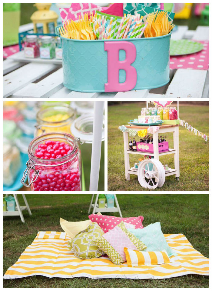 Backyard Movie Party Ideas
 Kara s Party Ideas Pastel Outdoor Movie Night