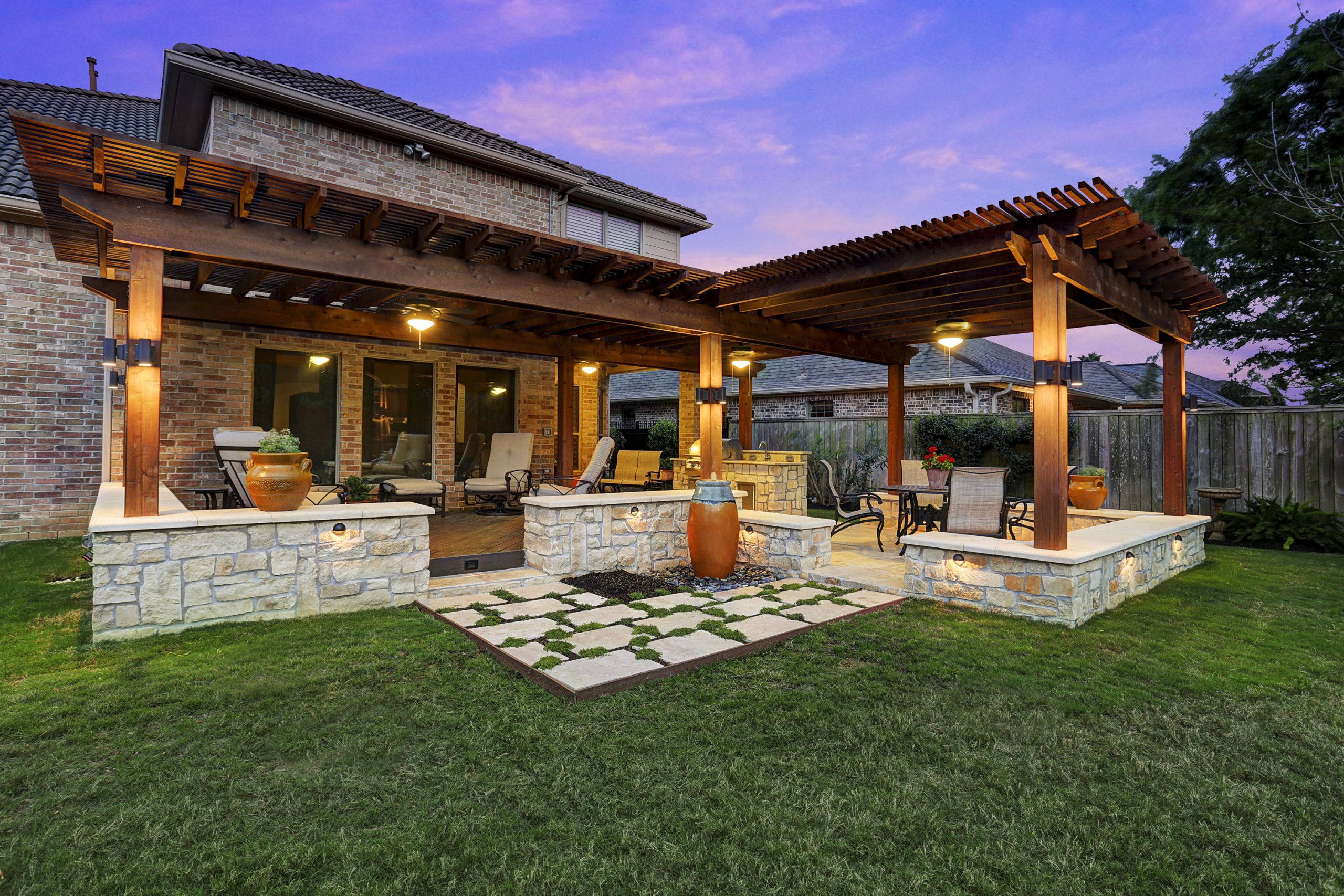 Backyard Patio Deck
 Pergola in Royal Oaks Texas Custom Patios