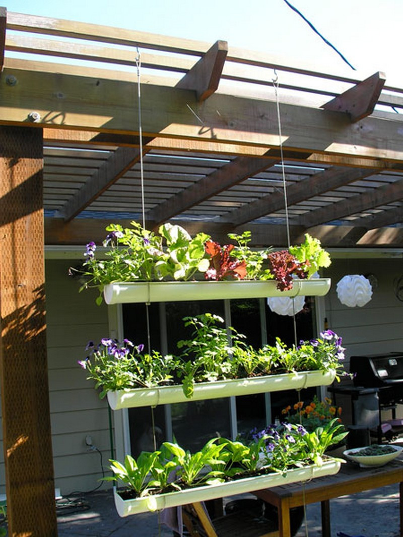 Backyard Patio Ideas Diy
 DIY Hanging Gutter Garden