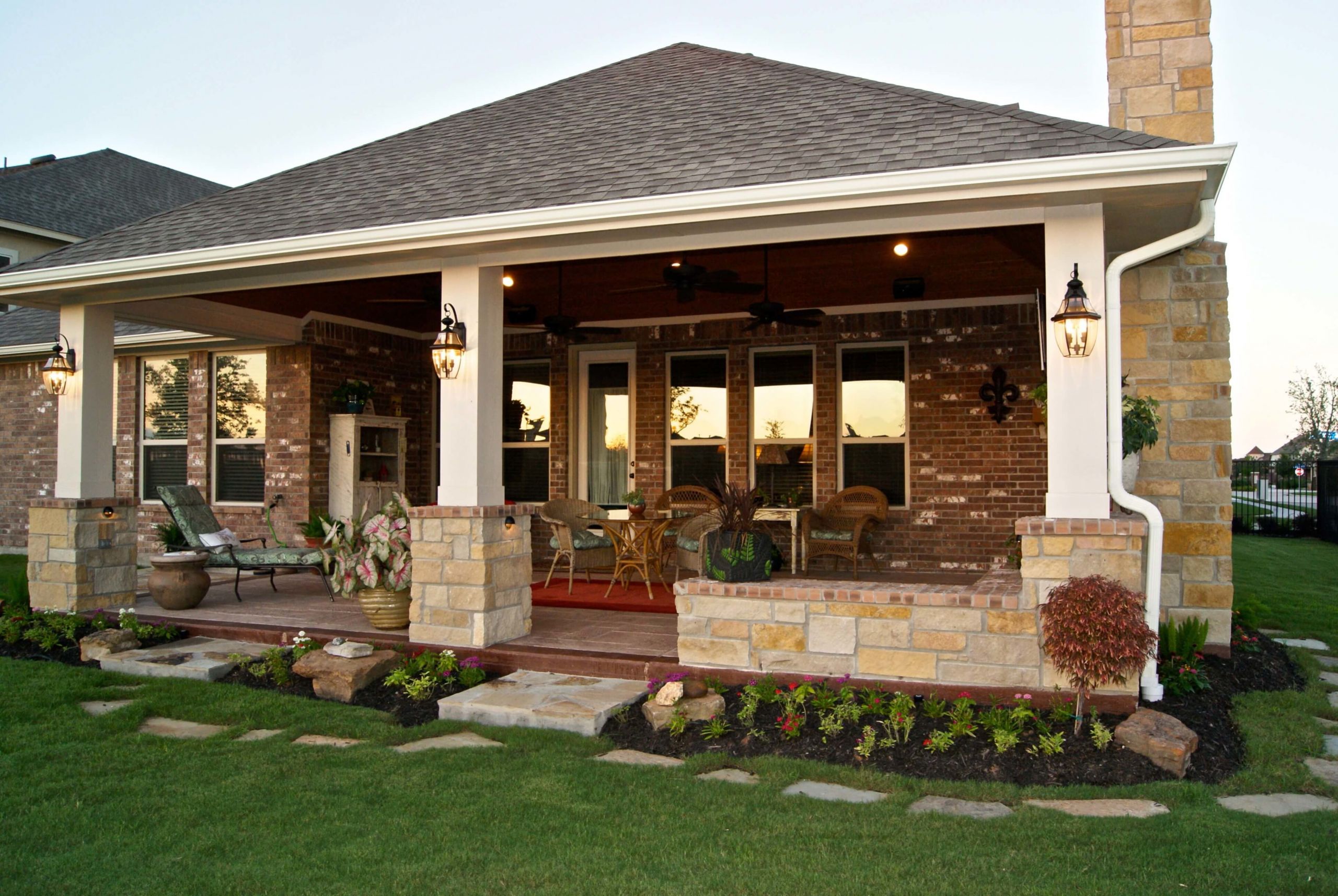 Backyard Patio Roof
 Patio Cover With Fireplace In Telfair Texas Custom Patios