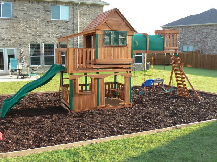 Backyard Play Area
 step by step how to border a playground area