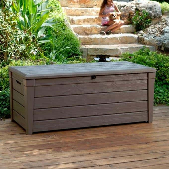 Backyard Storage Box
 Keter Brightwood Plastic Garden Storage Box with Seat