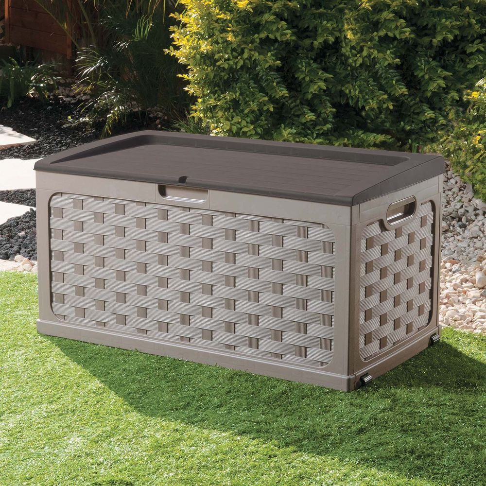 Backyard Storage Box
 XL LARGE GARDEN STORAGE CUSHION BOX UTILITY SHED SIT ON