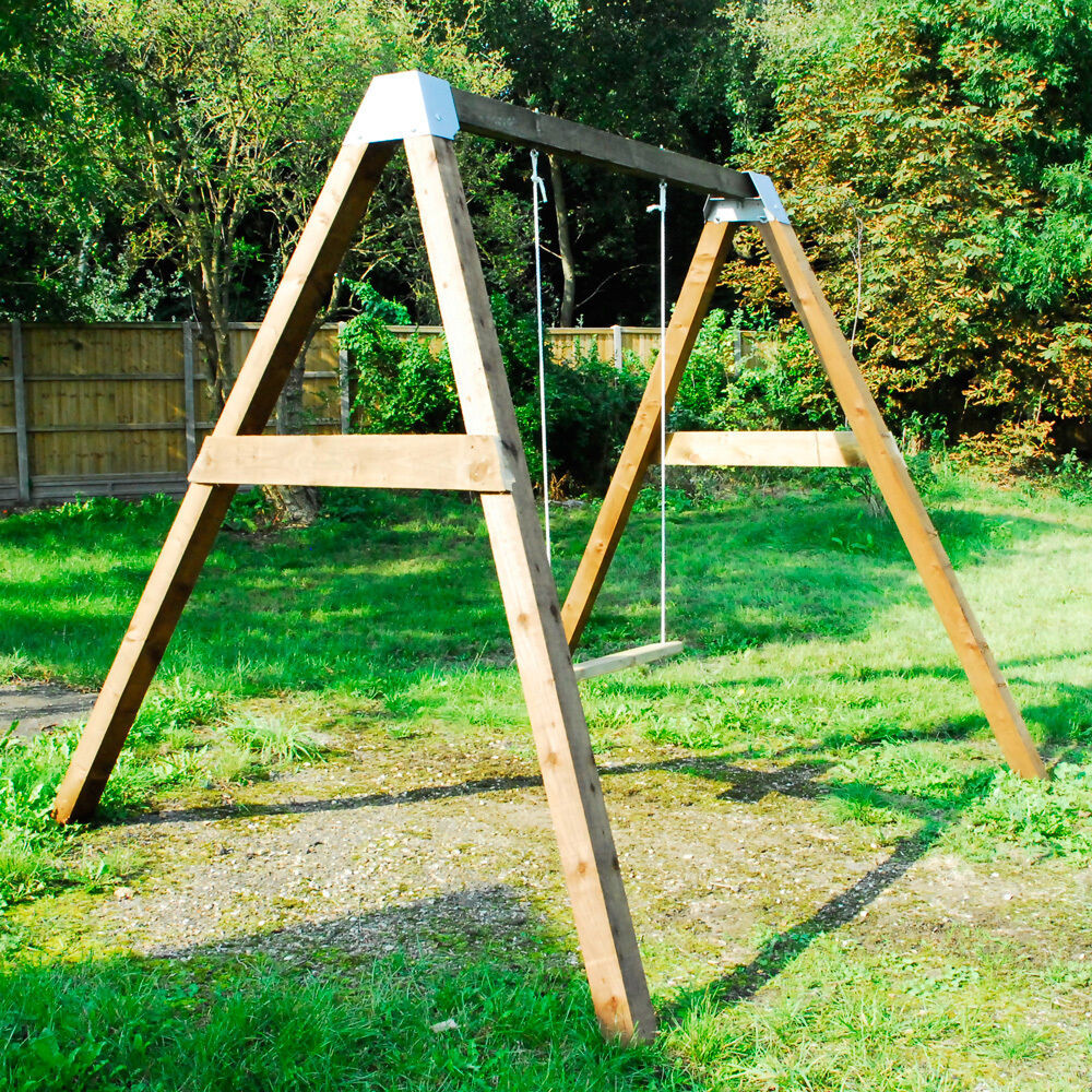 Backyard Swings For Adults
 DIY Garden Swing Set Brackets Wooden Frame Outdoor Kids