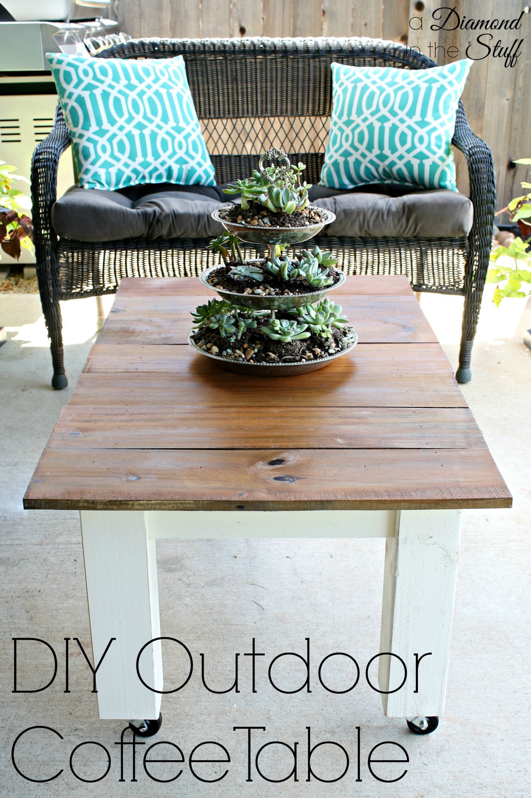 Backyard Table Ideas
 DIY Outdoor Coffee Table – A Diamond in the Stuff
