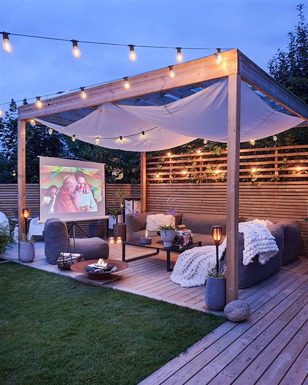 Backyard Theater Ideas
 fortable Backyard Movie Theater Ideas Unique Balcony