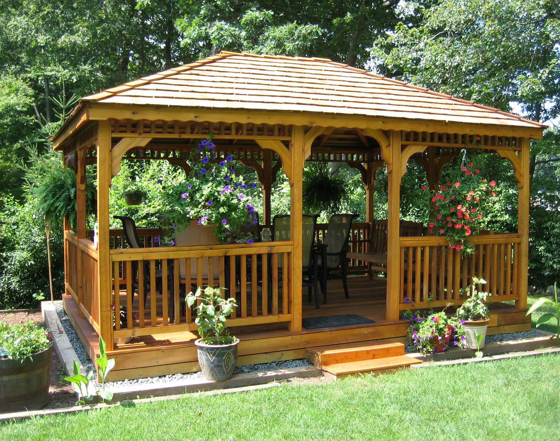 Backyard Wooden Gazebo
 Gazebos Wooden Garden Shed Plans pliments Build