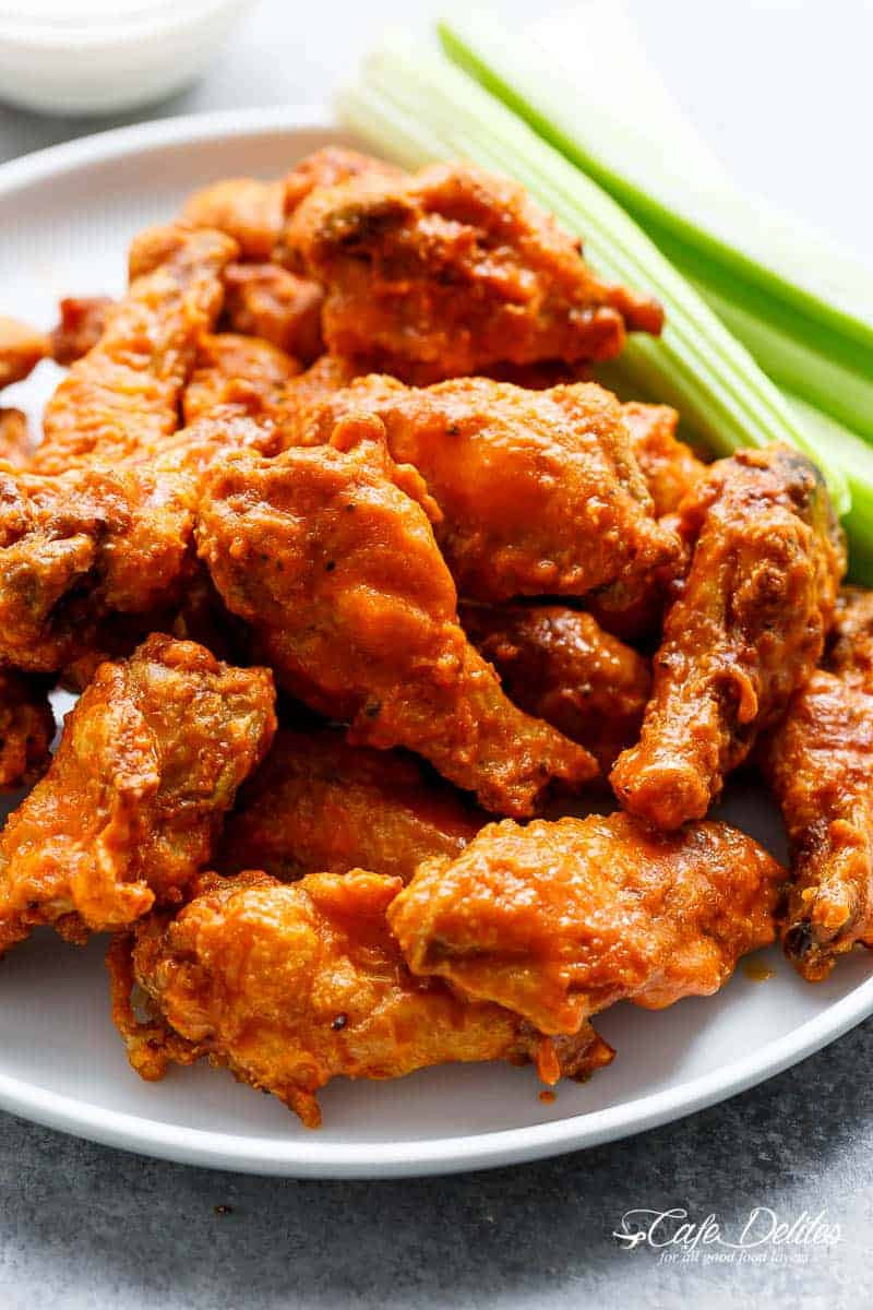 Baked Buffalo Chicken Wing Recipes
 Crispy Buffalo Chicken Wings BAKED Cafe Delites