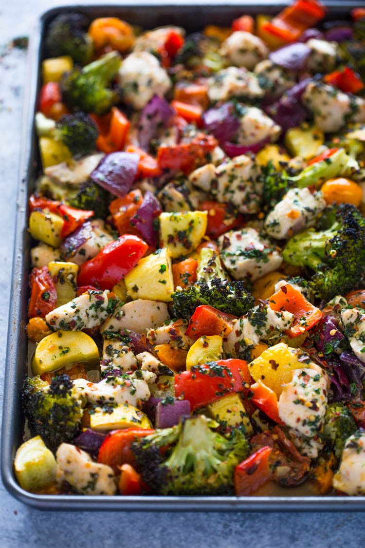 Baked Chicken Vegetable Recipes
 Sheet Pan Roasted Garlic & Herb Chicken and Veggies