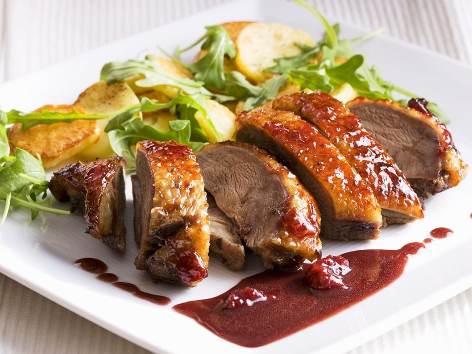 Baked Duck Breast Recipes
 Roast Duck Breast with Lingonberry Sauce Recipe