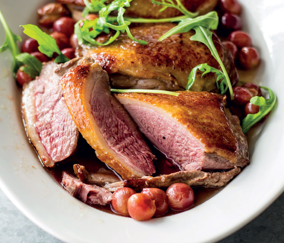 Baked Duck Breast Recipes
 Roast duck breast with grapes and Hanepoot sauce