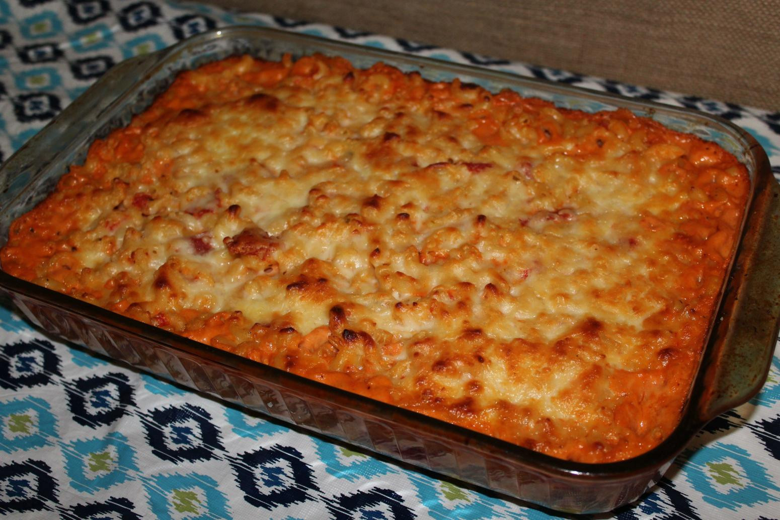 Baked Macaroni And Cheese With Tomatoes And Breadcrumbs
 Baked mac and cheese with Italian stewed tomatoes Recipe
