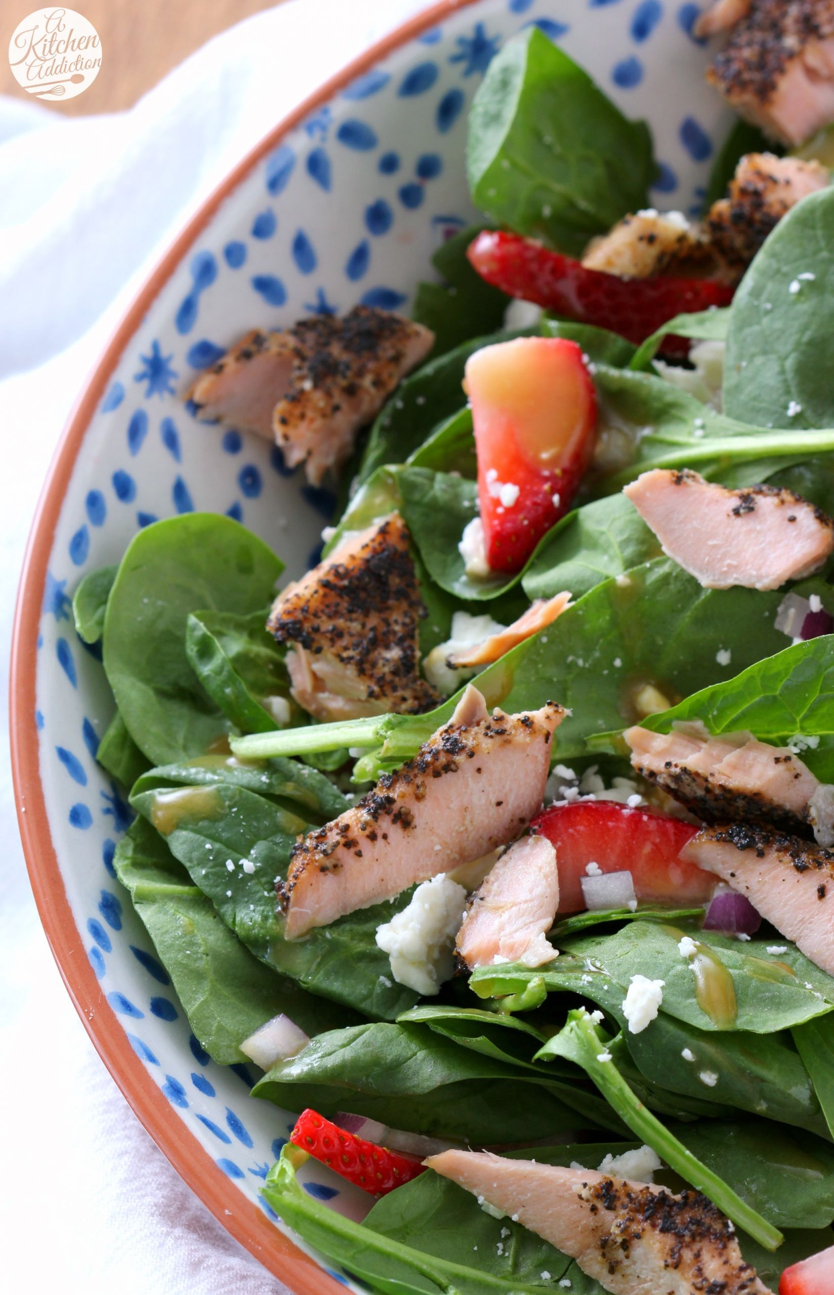 Baked Salmon Salad Recipe
 Baked Salmon Strawberry Spinach Salad A Kitchen Addiction