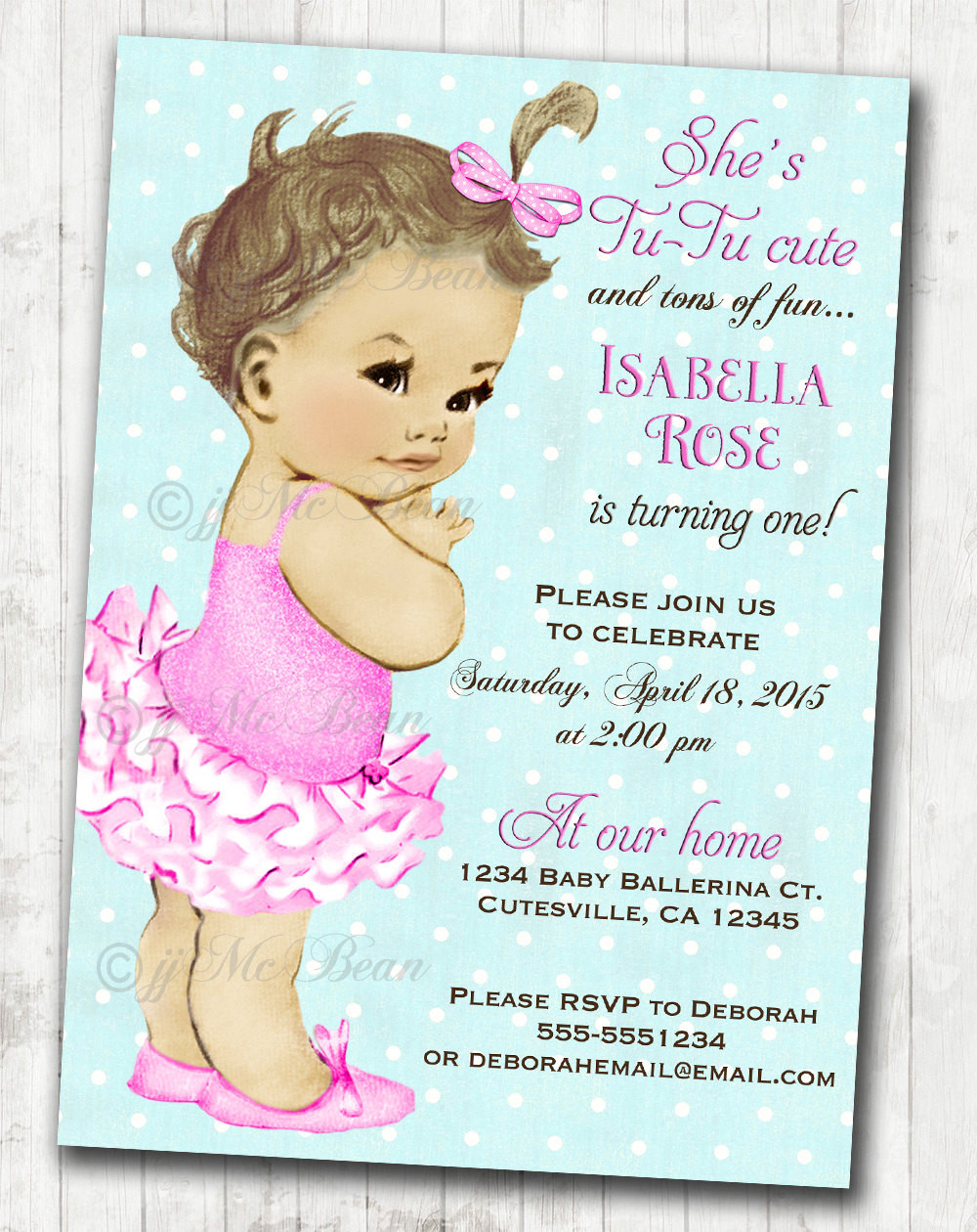 Ballerina Birthday Invitations
 Vintage Ballerina Birthday Invitation For Girl Ballet Party