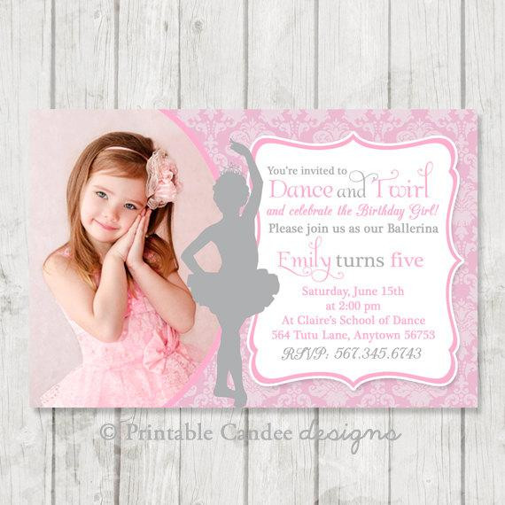 Ballerina Birthday Invitations
 Princess Ballerina Birthday Invitation DIY by printablecandee