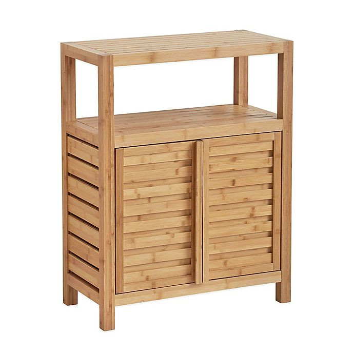 Bamboo Bathroom Storage Cabinet
 Haven™ No Tools Bamboo Floor Cabinet