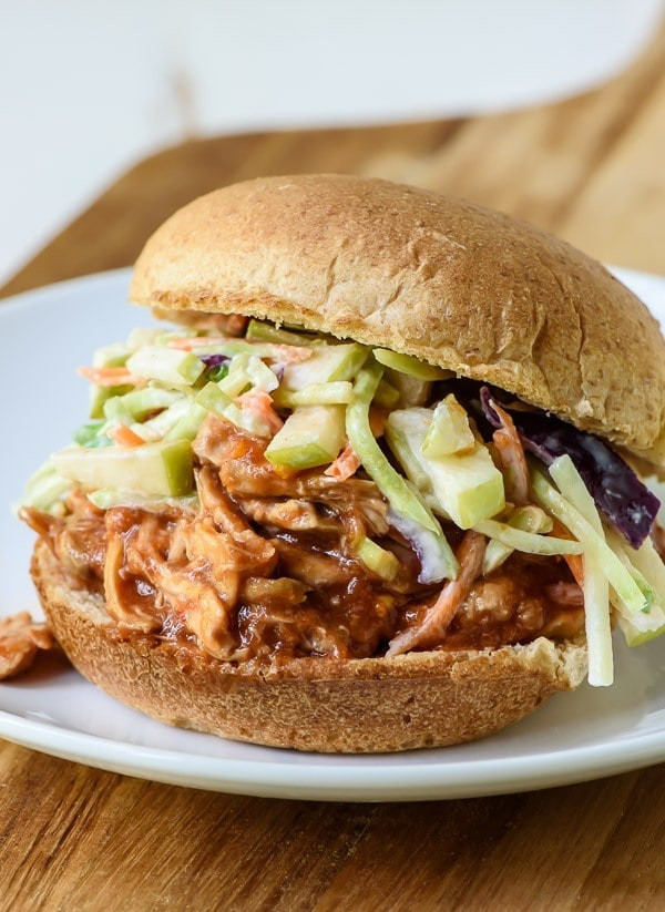 Barbecue Chicken Sandwiches Recipe
 Maple Bourbon Crock Pot BBQ Chicken Sandwiches