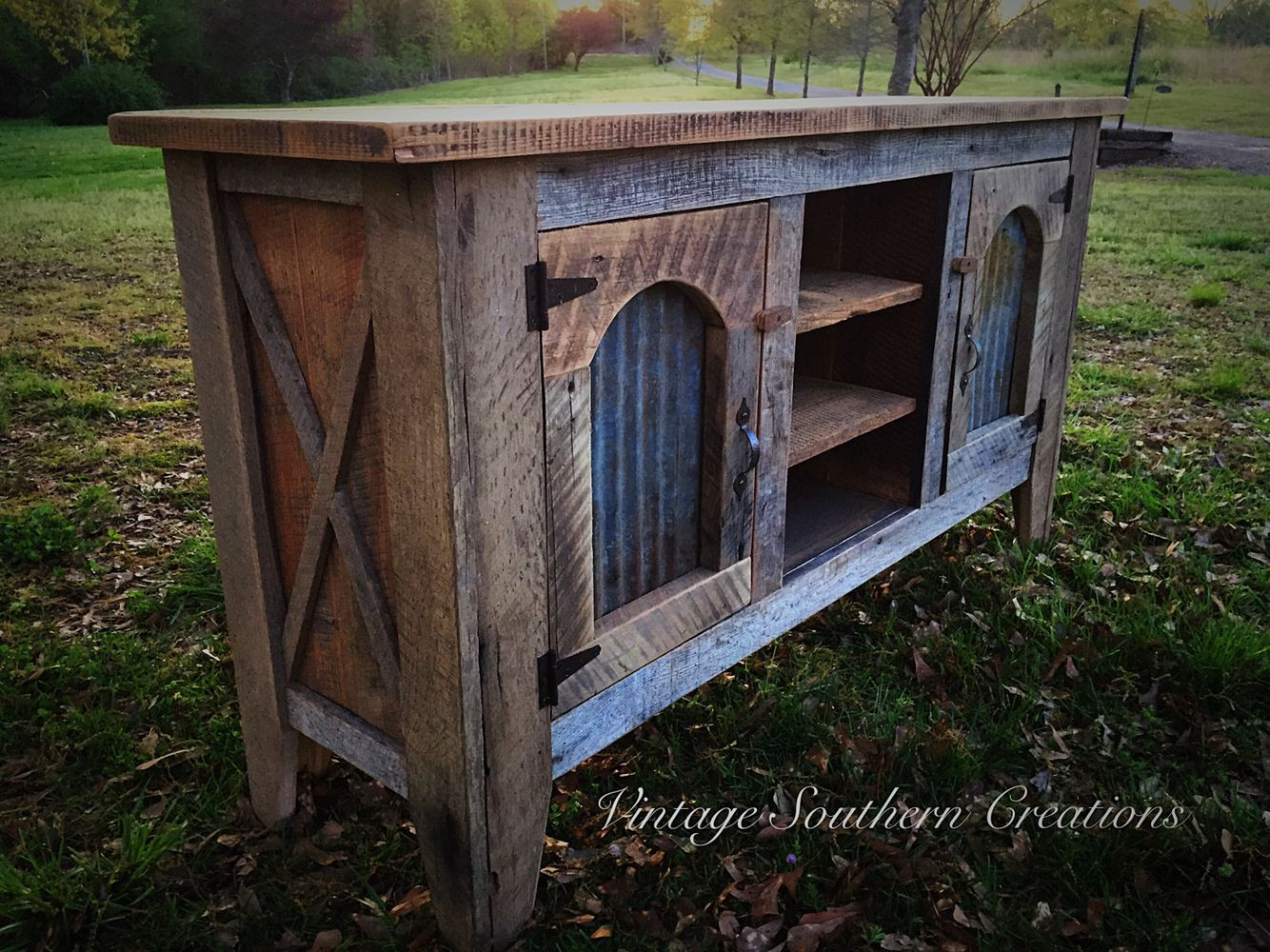 Barn Wood Furniture DIY
 Reclaimed barn wood entertainment console by Vintage