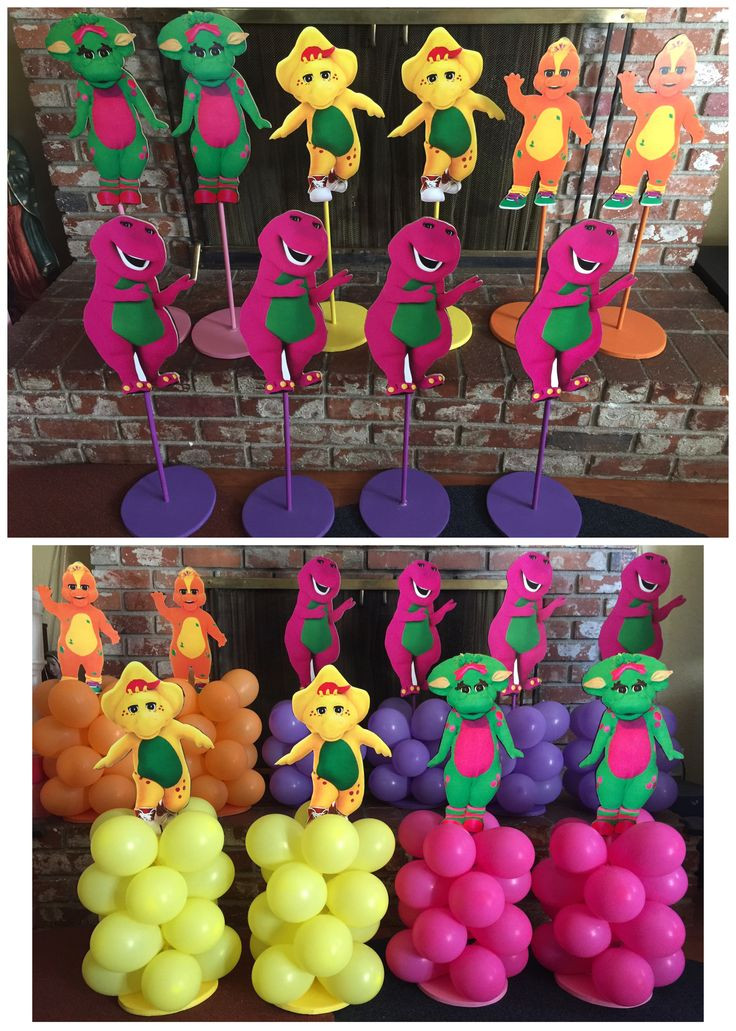 Barney Birthday Decorations
 Barney & Friends balloon stands Barney Centerpieces