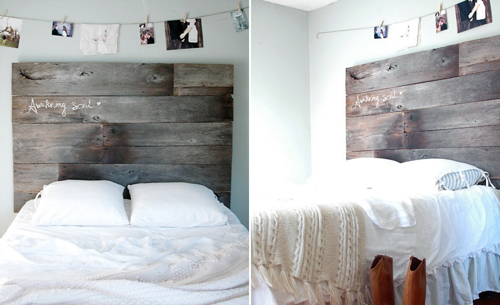 Barnwood Headboard DIY
 34 DIY headboard ideas