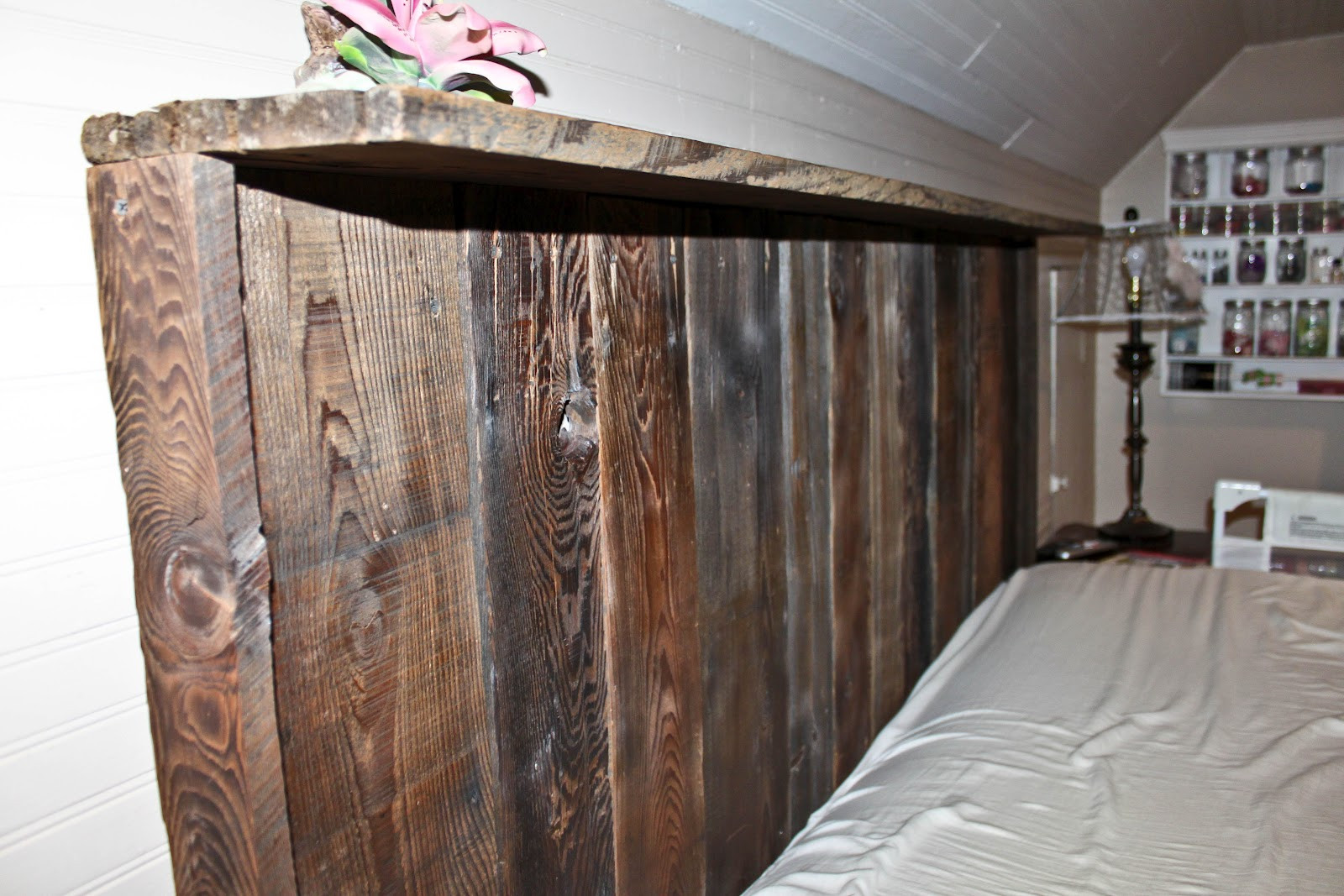 Barnwood Headboard DIY
 What a Little Bir Our DIY Barnwood Headboard