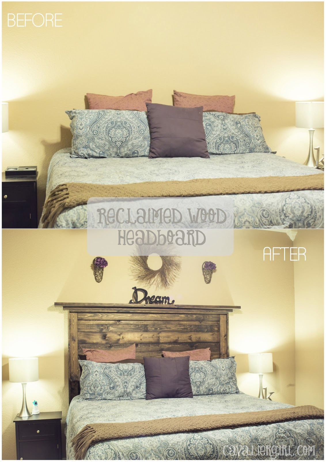 Barnwood Headboard DIY
 Cavalier Girl DIY Ana White Reclaimed Wood Headboard