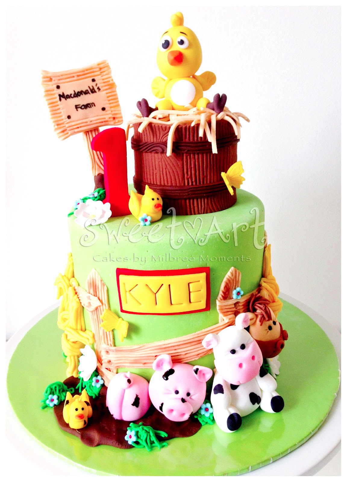 Barnyard Birthday Cake
 Sweet Art Cakes by Milbreé Moments Kyle s Farm Animals