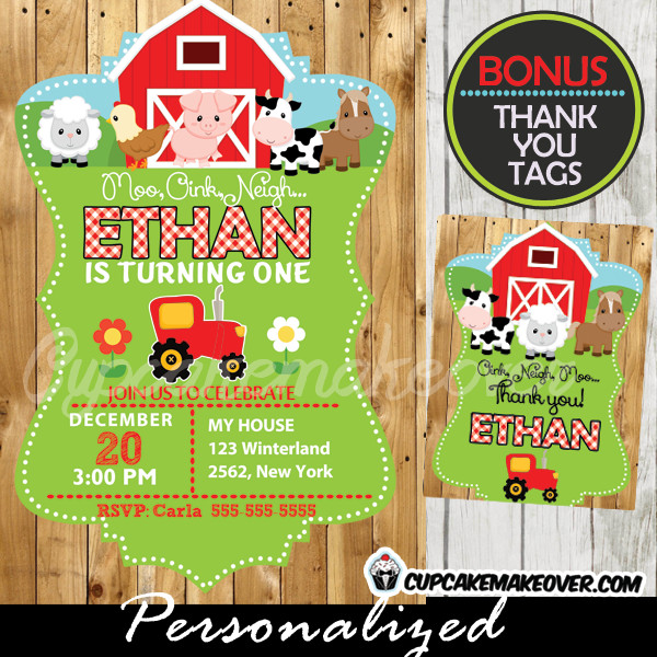 Barnyard Birthday Invitations
 Barnyard Birthday Invitation Barn Wood Personalized D2