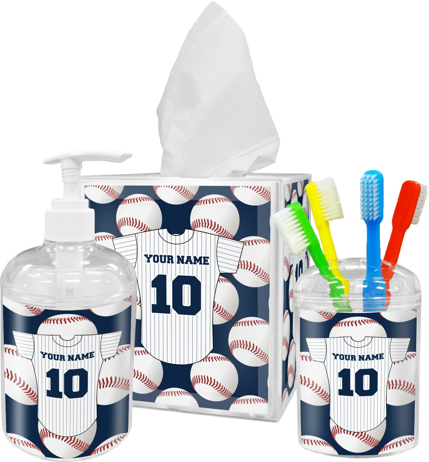 Baseball Bathroom Decor
 Baseball Jersey Bathroom Accessories Set Personalized