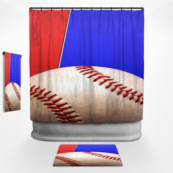 Baseball Bathroom Decor
 Baseball Shower Curtain Baseball Bath Decor Baseball