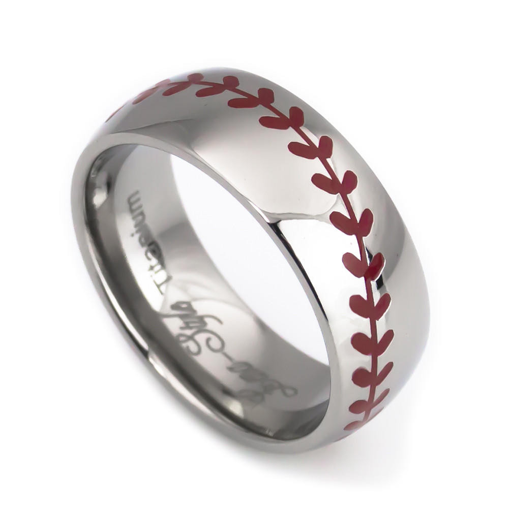 Baseball Wedding Band
 Baseball laser titanium wedding rings for from Anniversary and