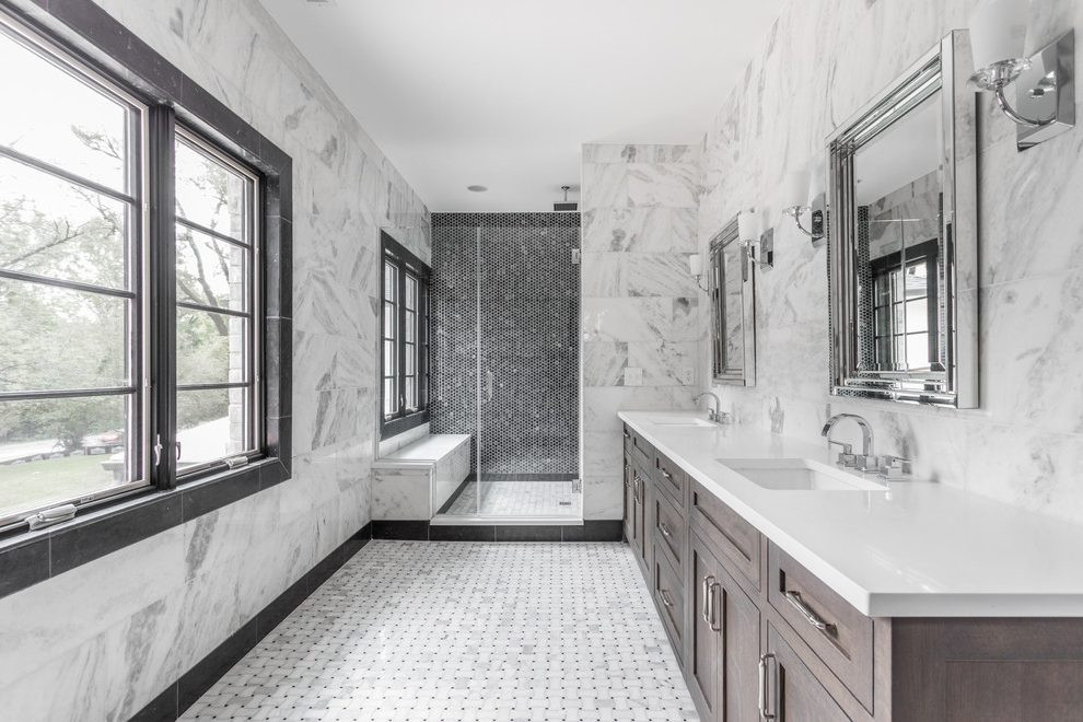 Basket Weave Tile Bathroom
 Magnificent Basketweave Tiles Bathroom Transitional with