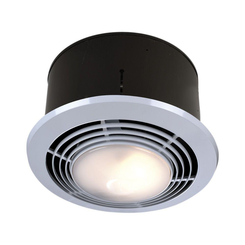 Bathroom Exhaust Fan Light Heater
 70 CFM Ceiling Exhaust Fan with Light and Heater 9093WH